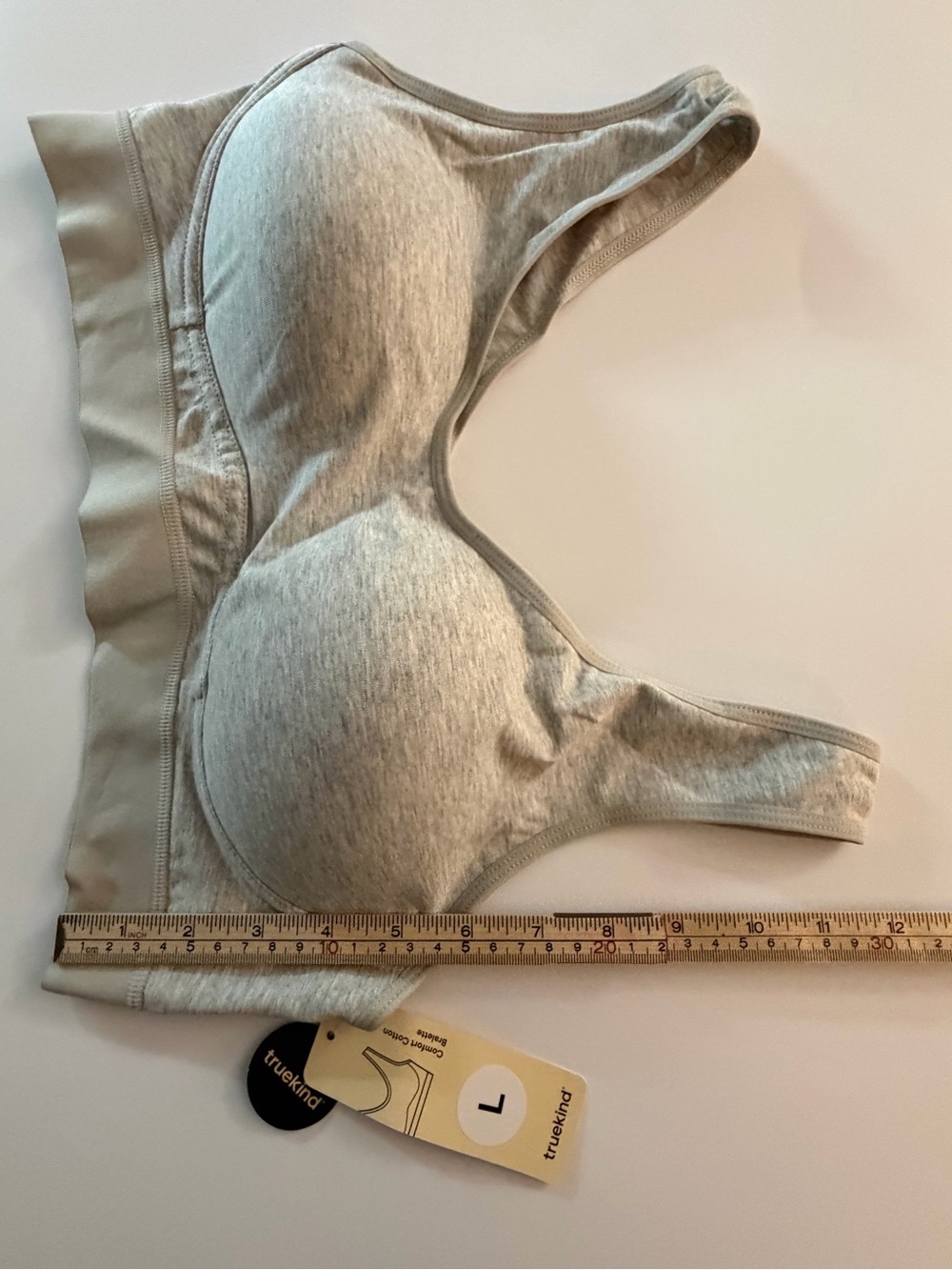 Truekind Comfort Cotton Bralette Gray Size Large NWT - Picture 4 of 5